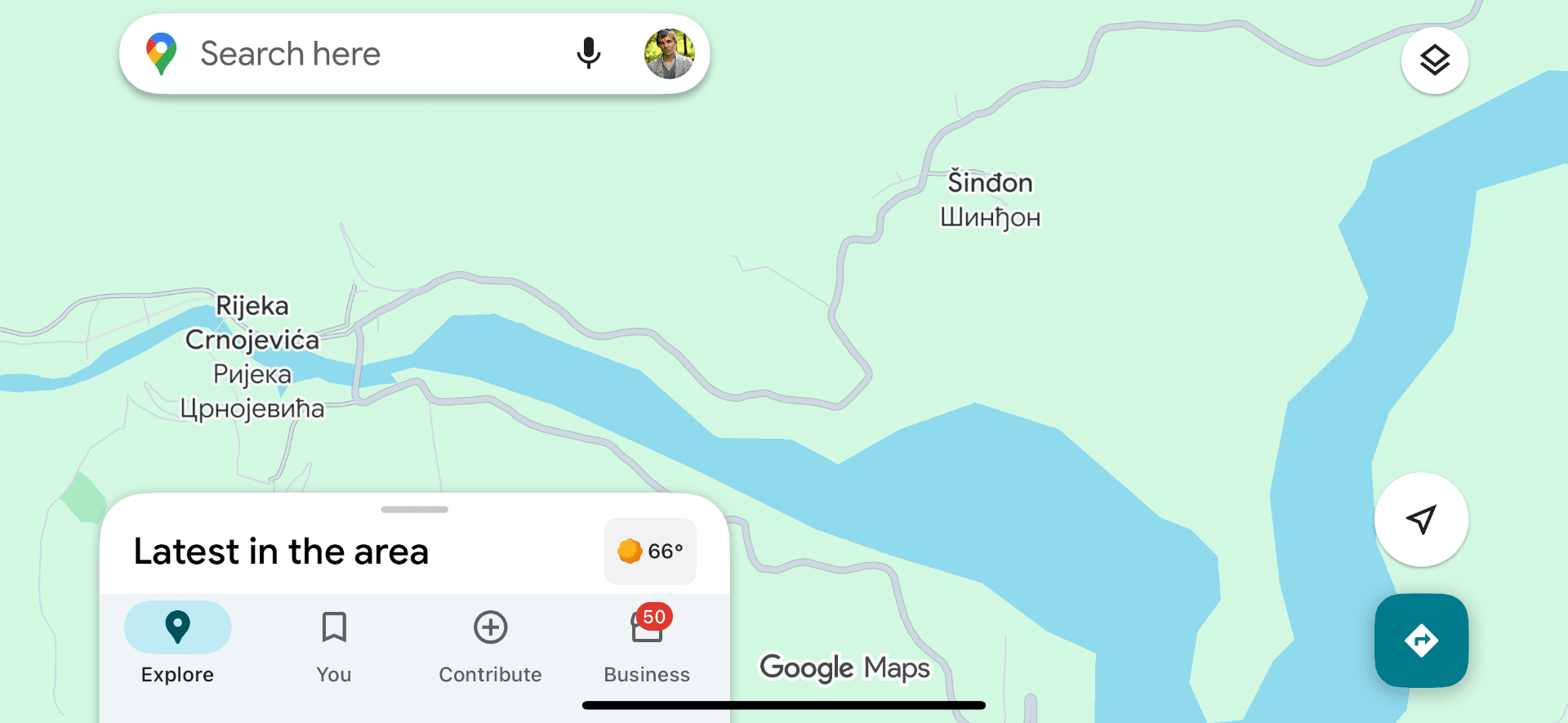 Google Maps view of Lake Skadar showing Rijeka Crnojevic and surrounding areas for tour departure points
