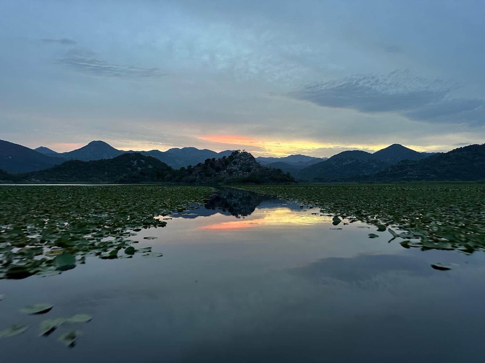 Skadar Lake at sunset